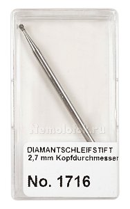 Алмазная насадка шар" 2.7 мм в пластиковой коробке Pebaro (1716)"