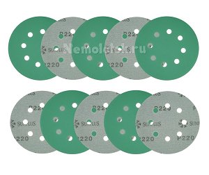 Шлифовальный круг SUNPLUS FILM для металла и дерева 125мм P220 (10 шт.) FILM.FMB.8hol.P220/10