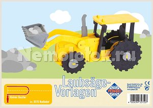 Заготовка из фанеры Трактор с ковшом 3D для выпиливания лобзиком (357S)
