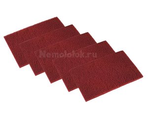 Скотч-брайт SUNPLUS Листы P400 (5 шт.) (Красный) SCUFF PAD Red P400//5