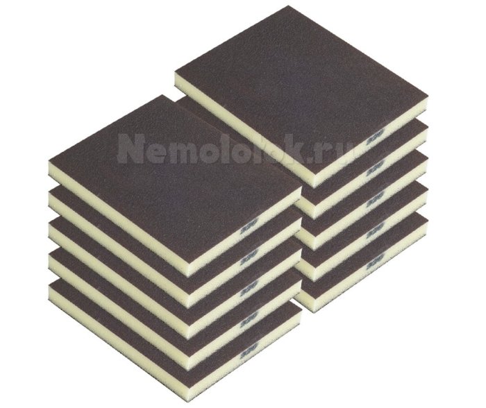 Шлифовальная губка SUNPLUS (2-х ст.) P320 (10 шт.) SPONGE.SGI 2SIDES.P320/10, фото 1
