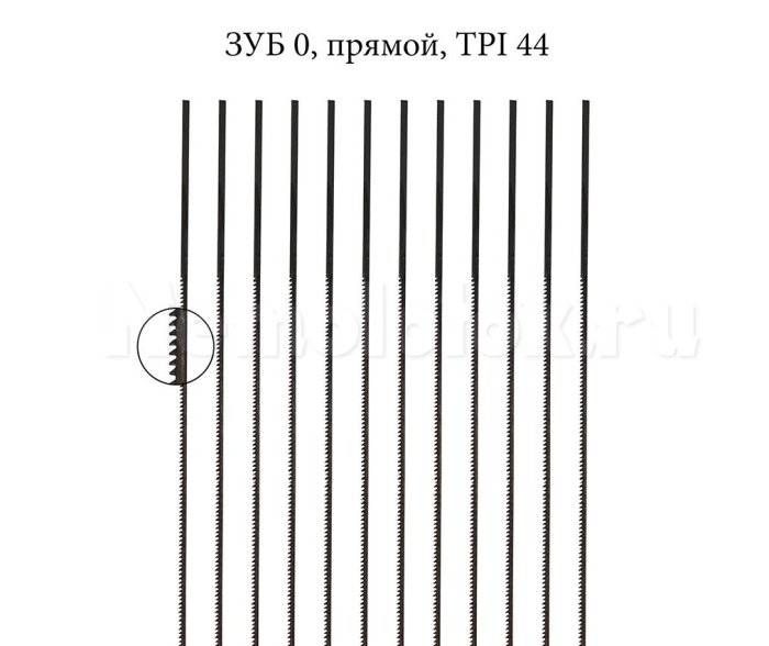 Набор из 12 пилок по дереву и пластику для ручного лобзика Pebaro (зуб 0), фото 4