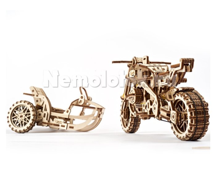 Мотоцикл Scrambler UGR-10 с коляской Ugears (70137), фото 4
