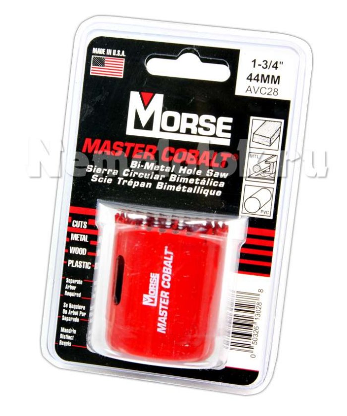 Сверло корончатое Morse д. 44 мм (1-3/4) B/M", фото 1