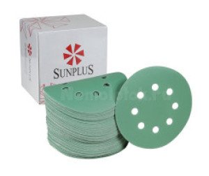 Шлифовальный круг SUNPLUS FILM для металла и дерева 125мм P220 (100 шт.) FILM.FMB.8hol.P220/100