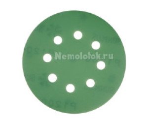 Шлифовальный круг SUNPLUS FILM для металла и дерева 125мм P1200 FILM.FMB.8hol.P1200