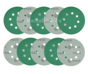 Шлифовальный круг SUNPLUS FILM для металла и дерева 125мм P500 (10 шт.) FILM.FMB.8hol.P500/10