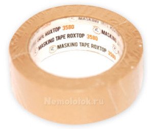Малярная лента ROXTOP 3580, коричневая, 48мм х 40м RoxelPro