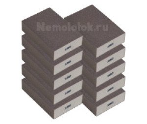 Шлифовальная губка SUNPLUS (4-х ст.) P180 (10 шт.) SPONGE.SGO 4SIDES.P180/10