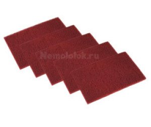 Скотч-брайт SUNPLUS Листы P400 (5 шт.) (Красный) SCUFF PAD Red P400//5