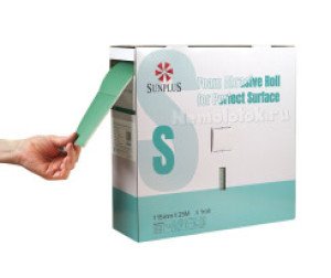 Шлифовальная губка SUNPLUS P240 (Зеленый) (отрывные листы-200 шт.в рулоне) SPONGE.SGB.P240