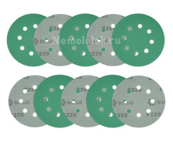 Шлифовальные круги - Шлифовальный круг SUNPLUS FILM для металла и дерева 125мм P220 (10 шт.) FILM.FMB.8hol.P220/10