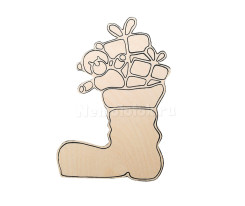 Заготовка из фанеры Рождественский сапожок для выпиливания лобзиком (325s)