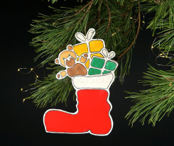 Заготовка из фанеры Рождественский сапожок для выпиливания лобзиком (325s)