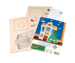 Заготовка из фанеры Домик-подставка для свечи для выпиливания лобзиком (334/5s)