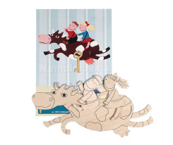 Заготовка из фанеры Настенная ключница Веселая корова для выпиливания лобзиком (375/1S)