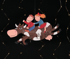 Заготовка из фанеры Настенная ключница Веселая корова для выпиливания лобзиком (375/1S)