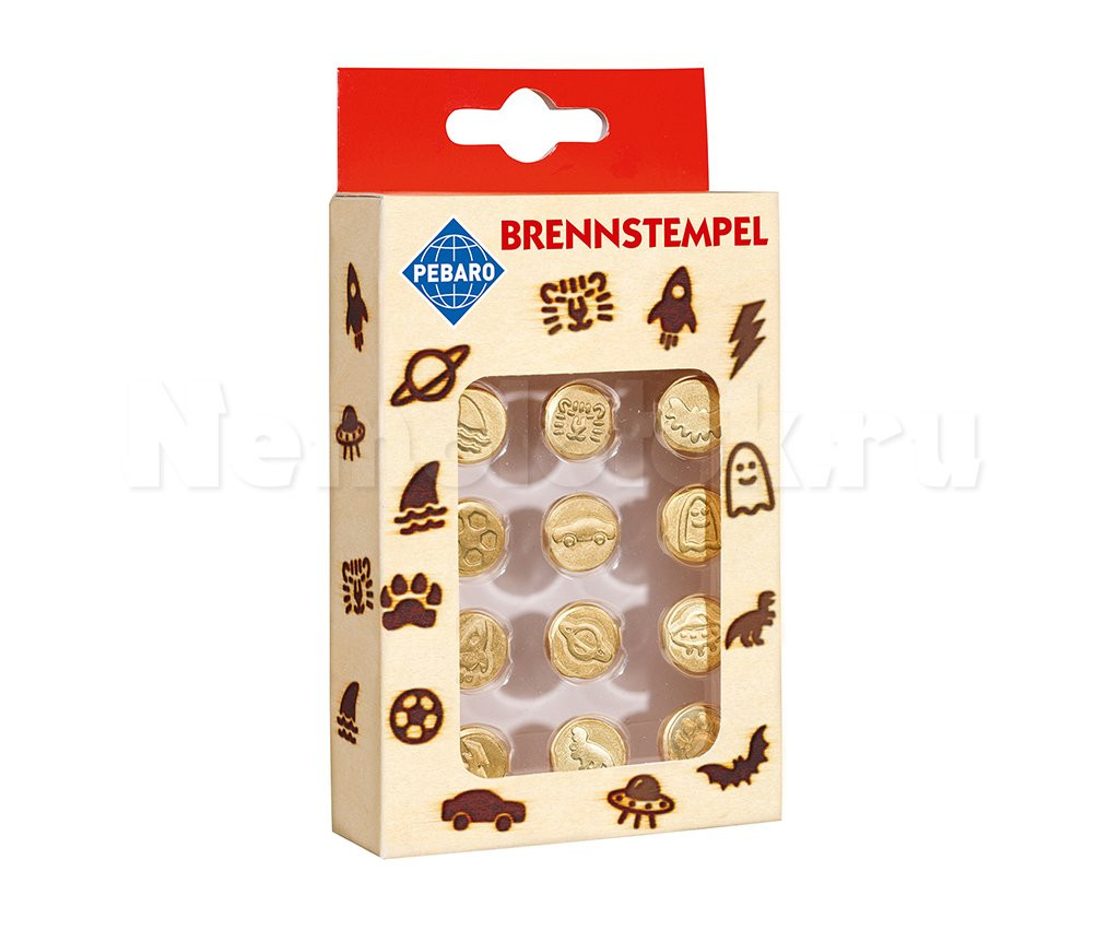 Набор штампов для выжигания 12шт. (обьекты) (20800) - фото №1 Набор штампов для выжигания 12шт. (обьекты) (20800)