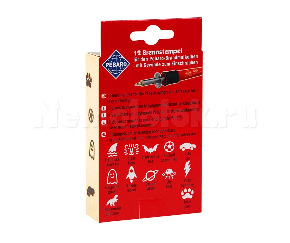 Набор штампов для выжигания 12шт. (обьекты) (20800) - фото №2 Набор штампов для выжигания 12шт. (обьекты) (20800)