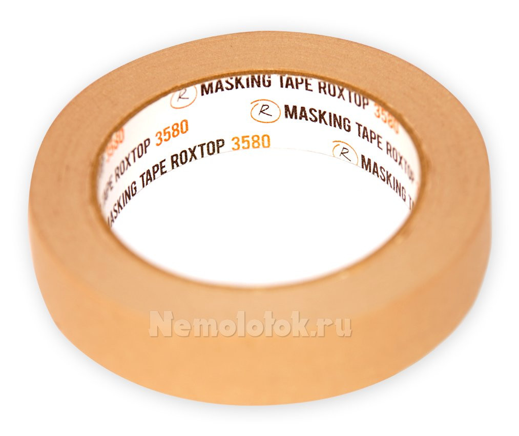 Малярная лента ROXTOP 3580, коричневая, 24мм х 40м RoxelPro