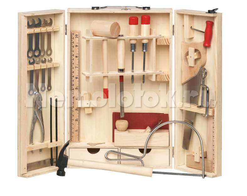 Набор инструментов для работы по дереву для начинающих в деревянном ящике Pebaro (462)